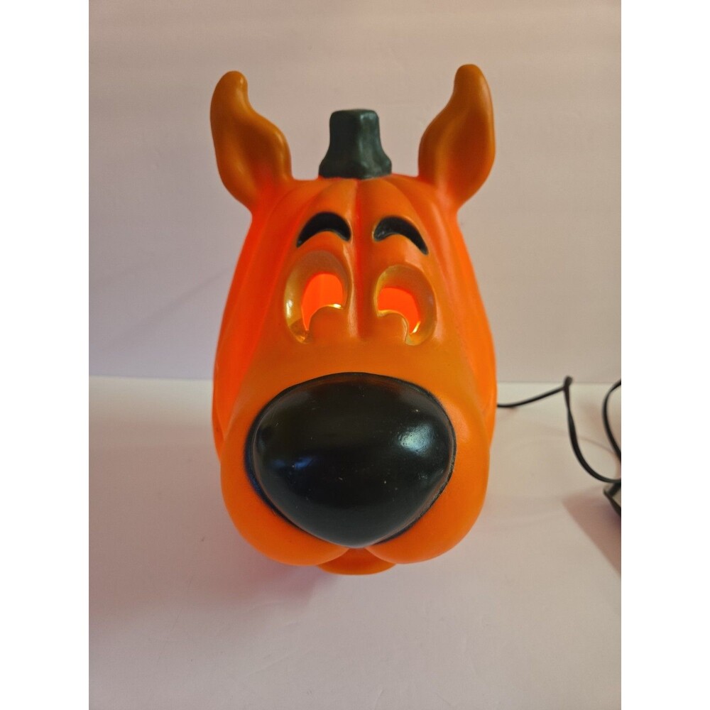 Vintage Scooby Doo Halloween Blow Mold Pumpkin Plastic Light Up Jack-O-Lantern
